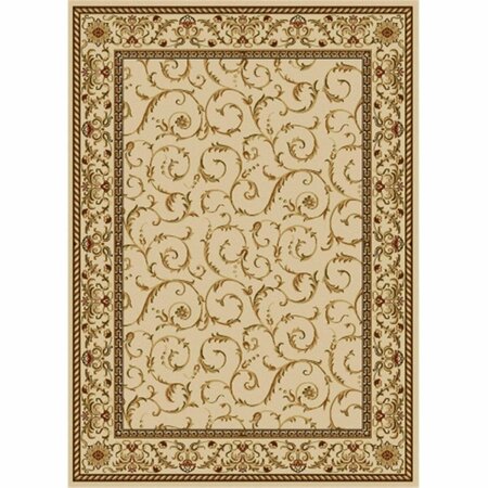 AURIC 1599-1541-IVORY Como Rectangular Ivory Transitional Italy Area Rug, 5 ft. 5 in. W x 7 ft. 7 in. H AU2643534